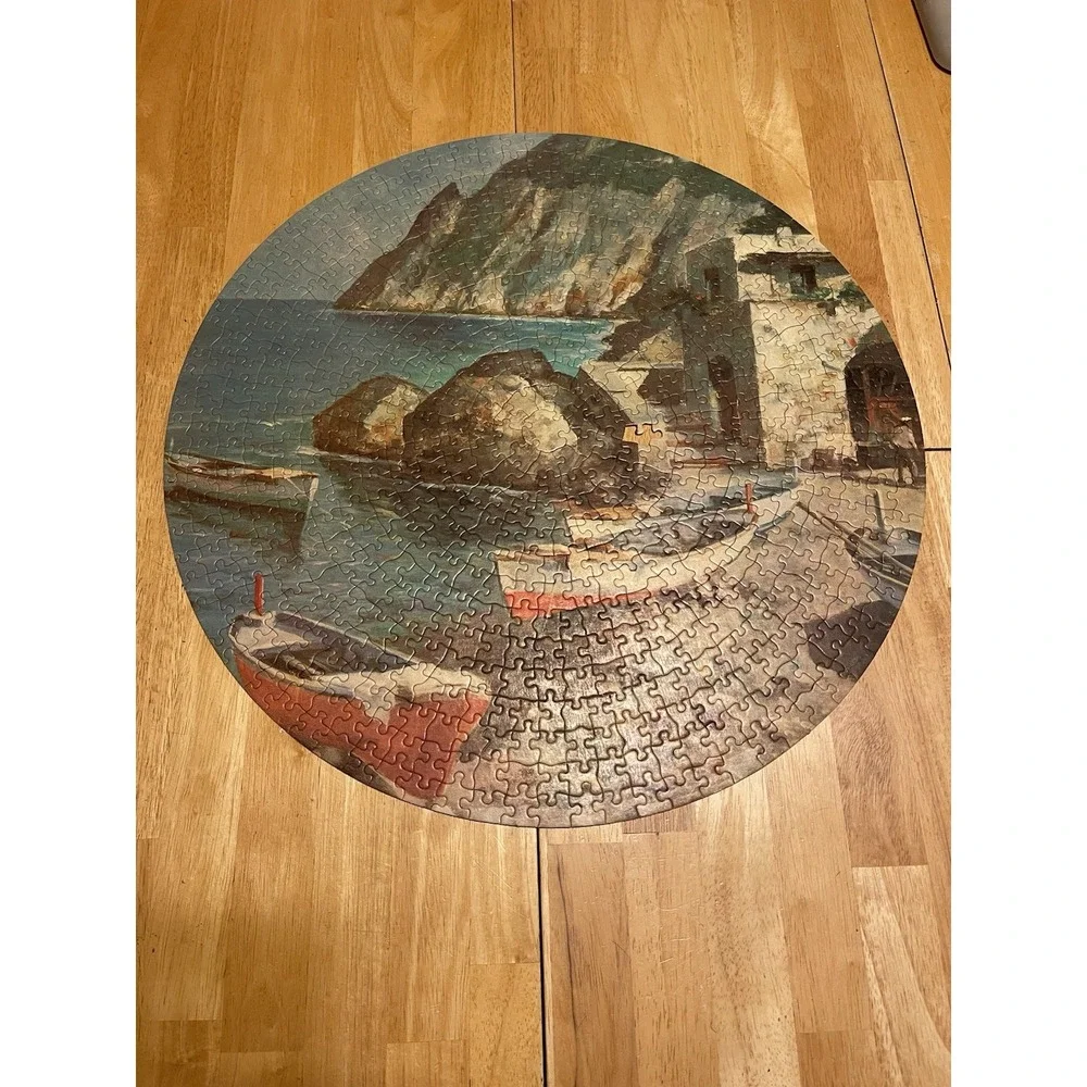 Vintage Somerset Circle Puzzle 1966‎ Milton Bradley The Quiet Cove 650 Pieces